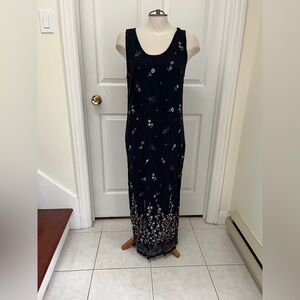 R & J Originals Navy  floral maxi dress size 14 ladies
